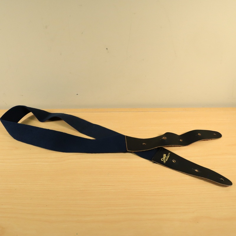 1980-s-straps-unlimited-inc-usa-leather-guitar-strap-dark-blue 1980's Straps Unlimited Inc. USA Leather Guitar Strap Dark Blue