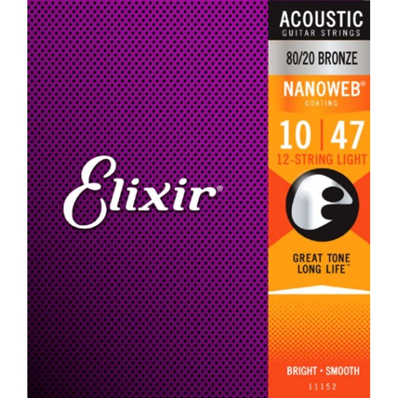elixir-nanoweb-80-20-bronze-12-string-light-acoustic-guitar-strings-10-47 Elixir Nanoweb 80/20 Bronze 12-String Light Acoustic Guitar Strings - 10/47