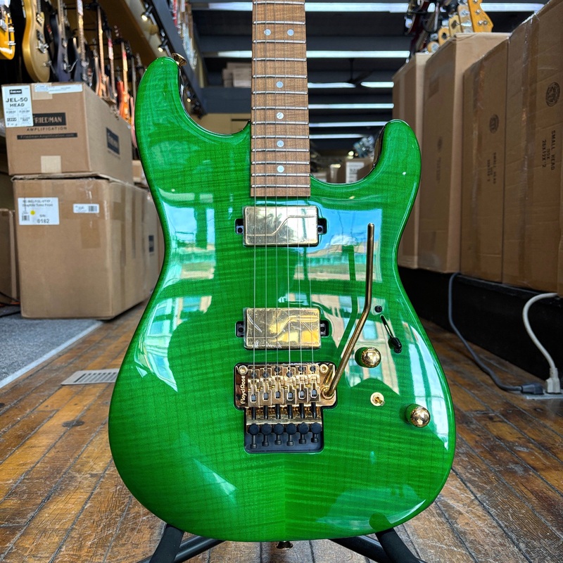 charvel-usa-custom-shop-san-dimas-hh-fr-electric-guitar-transparent-green-w-hard-case Charvel USA Custom Shop San Dimas HH FR Electric Guitar Transparent Green w/Hard Case
