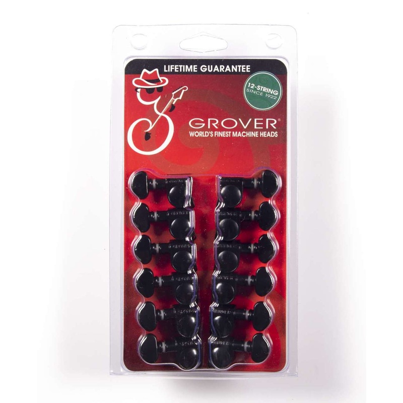 genuine-grover-rotomatic-black-chrome-mid-size-18-1-12-string-set-305bc12 Genuine Grover Rotomatic Black Chrome Mid Size 18:1 12 String set 305BC12