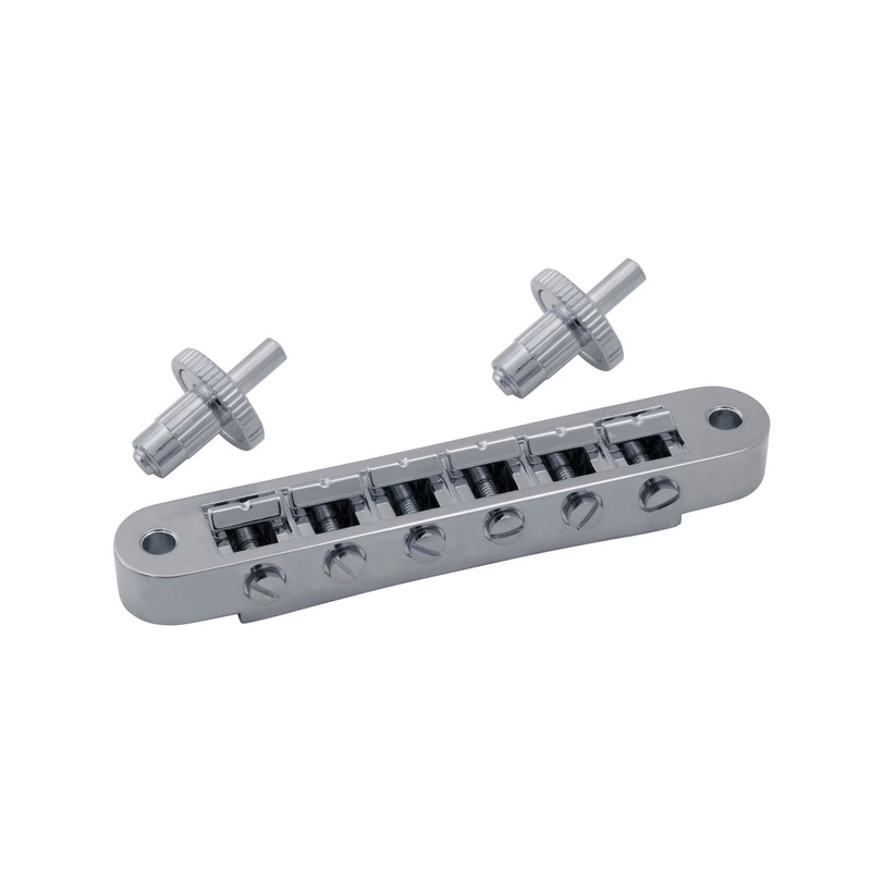grover-nashville-tune-o-matic-bridge-notched-saddles-chrome-520c Grover Nashville Tune-o-Matic Bridge Notched Saddles, Chrome, 520C