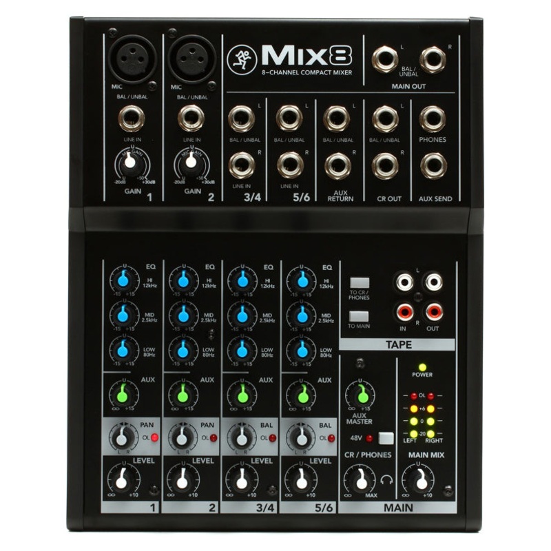 mackie-mix-series-mix8-8-channel-mixer Mackie Mix Series Mix8 8-Channel Mixer