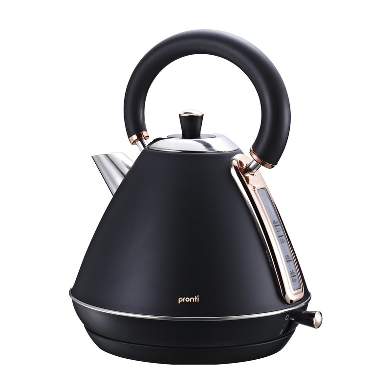 pronti-1-7l-rose-trim-collection-kettle-stainless-steel-black Pronti 1.7L Rose Trim Collection Kettle Stainless Steel (Black)
