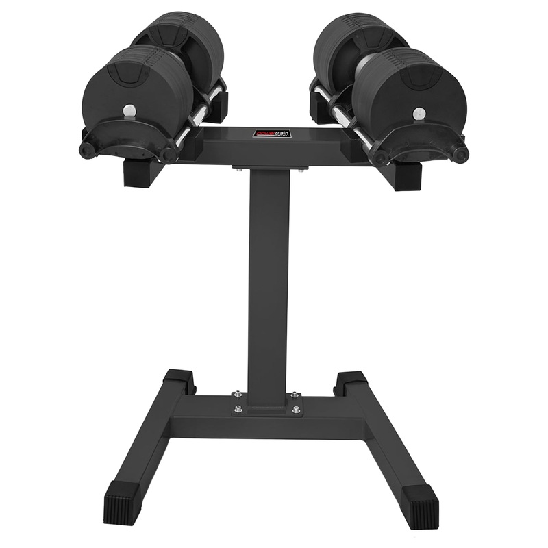 powertrain-eon-dial-up-90kg-adjustable-dumbbells-pair-with-stand-black Powertrain Eon Dial Up 90KG Adjustable Dumbbells Pair with Stand - Black