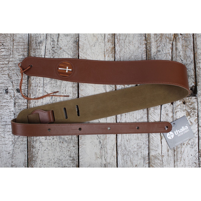 thalia-brown-leather-strap-with-mother-of-pearl-cross-inlay Thalia Brown Leather Strap with Mother of Pearl Cross Inlay