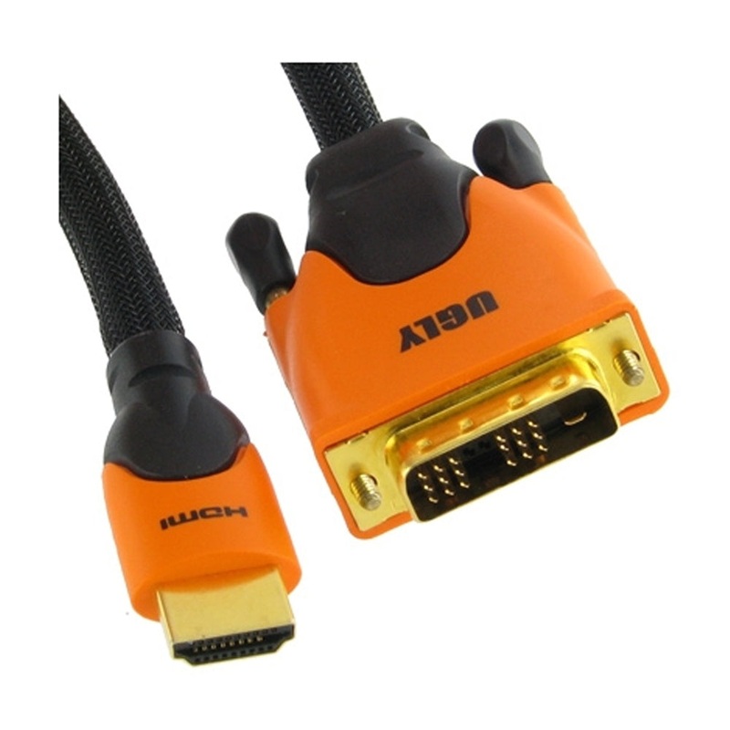 3m-ugly-hdmi-to-dvi-digital-video-converter-cable-28-awg-gold-plated-ofc 3m Ugly HDMI to DVI Digital Video Converter Cable 28 AWG Gold Plated OFC