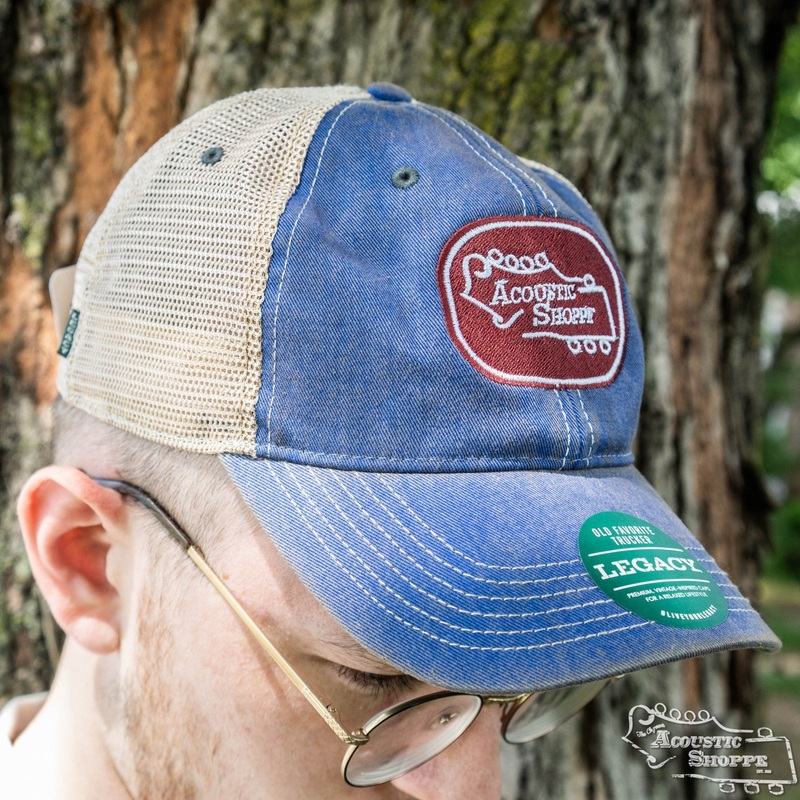 acoustic-shoppe-legacy-badge-trucker-cap-royal-blue-red Acoustic Shoppe Legacy Badge Trucker Cap Royal Blue / Red