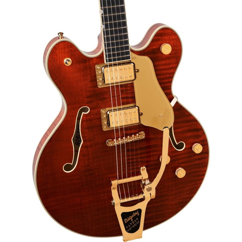 gretsch-broadkaster-lx-figured-center-block-semi-hollow-guitar-w-string-thru-bigsby-hardshell-case-bourbon-stain Gretsch Broadkaster LX Figured Center Block Semi-Hollow Guitar w/ String-Thru Bigsby & Hardshell Case - Bourbon Stain