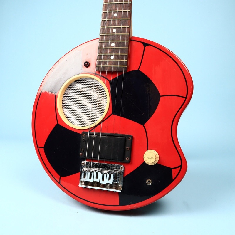 aria-goal-iii-soccer-ball-red-electric-football-built-in-speaker-guitar Aria Goal-iii Soccer Ball Red Electric "Football" Built In Speaker Guitar