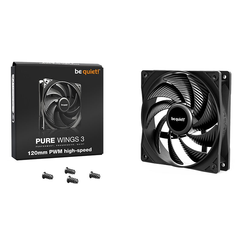 be-quiet-pure-wings-3-120mm-pwm-high-speed-fan-black-bl106 Be quiet! Pure Wings 3 120mm PWM High Speed Fan - Black (BL106)