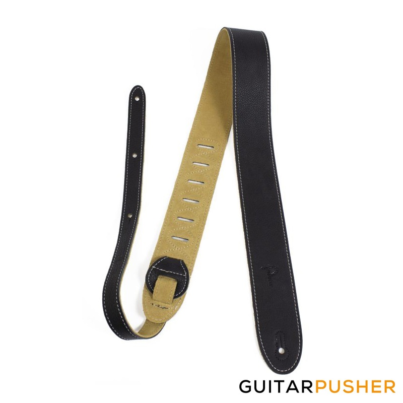 perri-s-leather-italian-leathers-2-deluxe-soft-italian-garment-leather-guitar-strap-w-super-soft-suede-backing-white-stitching-black Perri's Leather Italian Leathers 2" Deluxe Soft Italian Garment Leather Guitar Strap w/ Super Soft Suede Backing & White Stitching Black