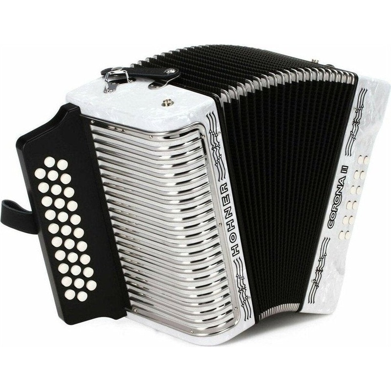 hohner-button-accordion-corona-ii-fbe-white Hohner Button Accordion Corona II FBE White