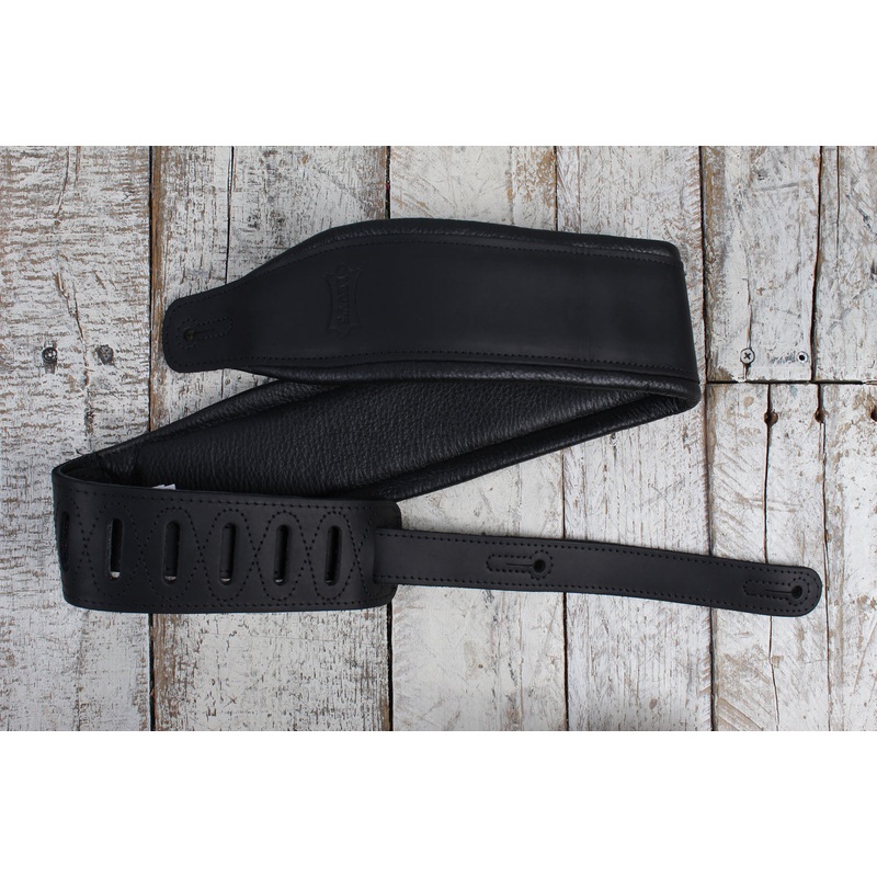 levy-s-pm32bh-blk-3-25-inch-wide-butter-leather-guitar-strap-black Levy's PM32BH-BLK 3.25 Inch Wide Butter Leather Guitar Strap Black