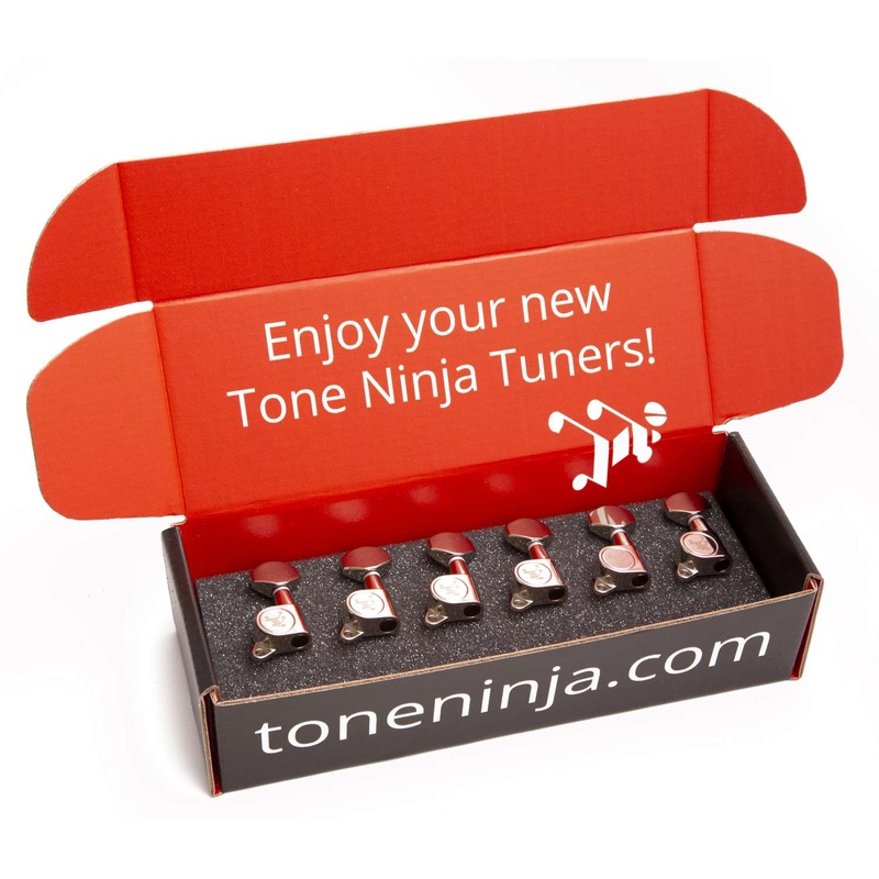 genuine-tone-ninja-tuners-6-inline-non-staggered-left-handed-nickel Genuine Tone Ninja Tuners, 6 Inline non-staggered, Left Handed Nickel