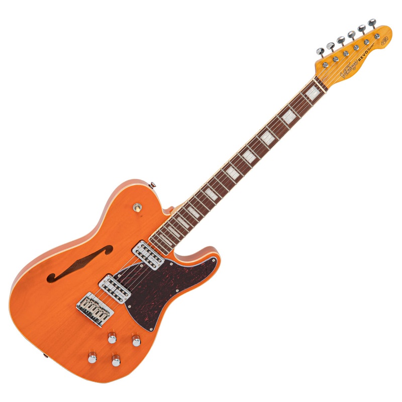 vintage-revo-series-midline-electric-guitar-trans-orange Vintage REVO Series 'Midline' Electric Guitar ~ Trans Orange