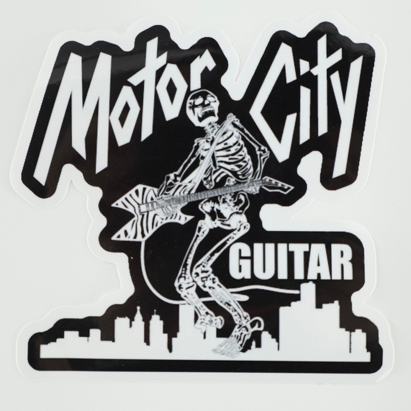 motor-city-guitar-1980-s-skeleton-logo-die-cut-sticker Motor City Guitar 1980's Skeleton Logo Die-Cut Sticker