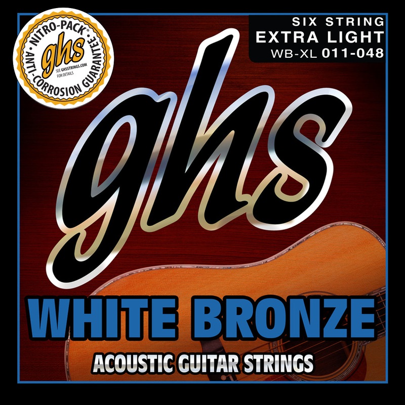 ghs-white-bronze-acoustic-guitar-string-set-11-48-extra-light-wb-xl GHS White Bronze Acoustic Guitar String Set - 11-48 Extra Light WB-XL