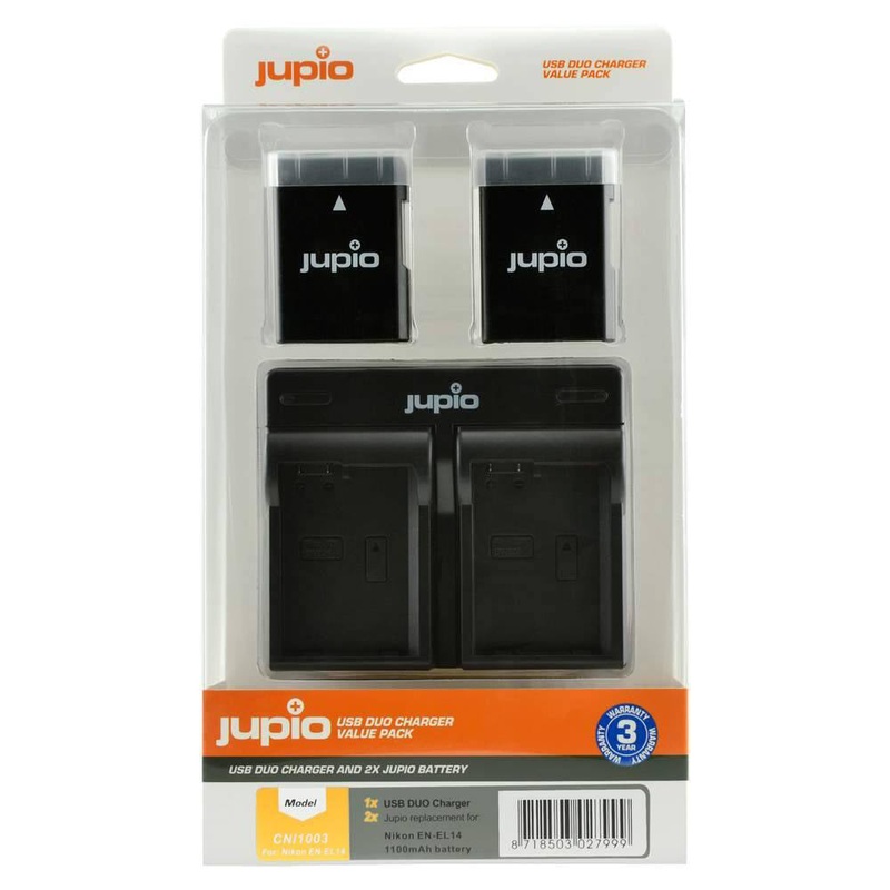 jupio-2x-battery-1100mah-usb-dual-charger-kit-for-nikon-en-el14-en-el14a Jupio 2x Battery 1100mAh & USB Dual Charger Kit For Nikon EN-EL14/EN-EL14A