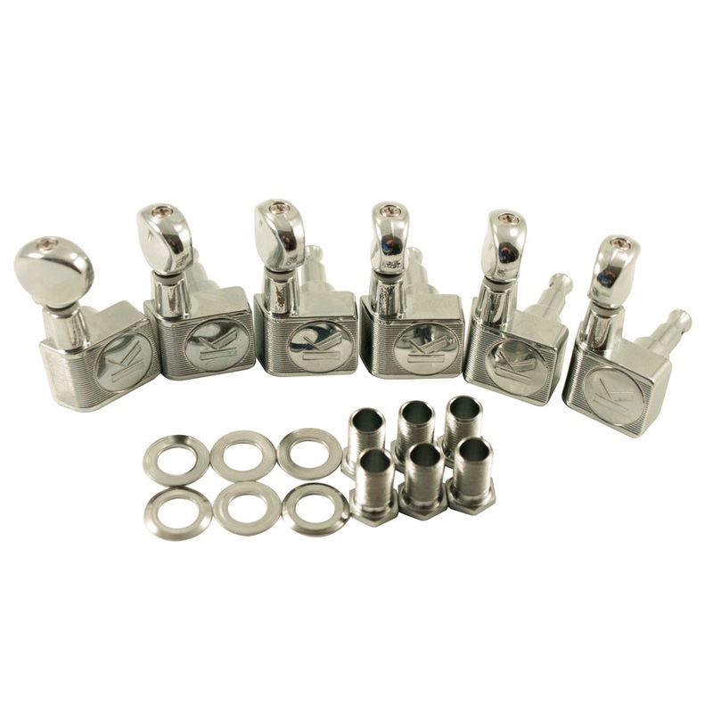 kluson-contemporary-2-pin-tuners-for-fender-6-in-line-chrome-kcdf-6b-c Kluson Contemporary 2 pin Tuners for Fender - 6 in line, Chrome KCDF-6B-C