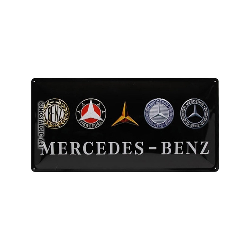 nostalgic-art-mercedes-benz-logo-evolution-25x50cm-metal-long-sign-plaque Nostalgic-Art Mercedes-Benz Logo Evolution 25x50cm Metal Long Sign Plaque