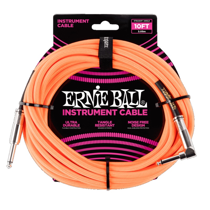ernie-ball-6079-braided-instrument-cable-straight-angle-10ft-neon-orange Ernie Ball 6079 BRAIDED INSTRUMENT CABLE STRAIGHT/ANGLE 10FT - NEON ORANGE