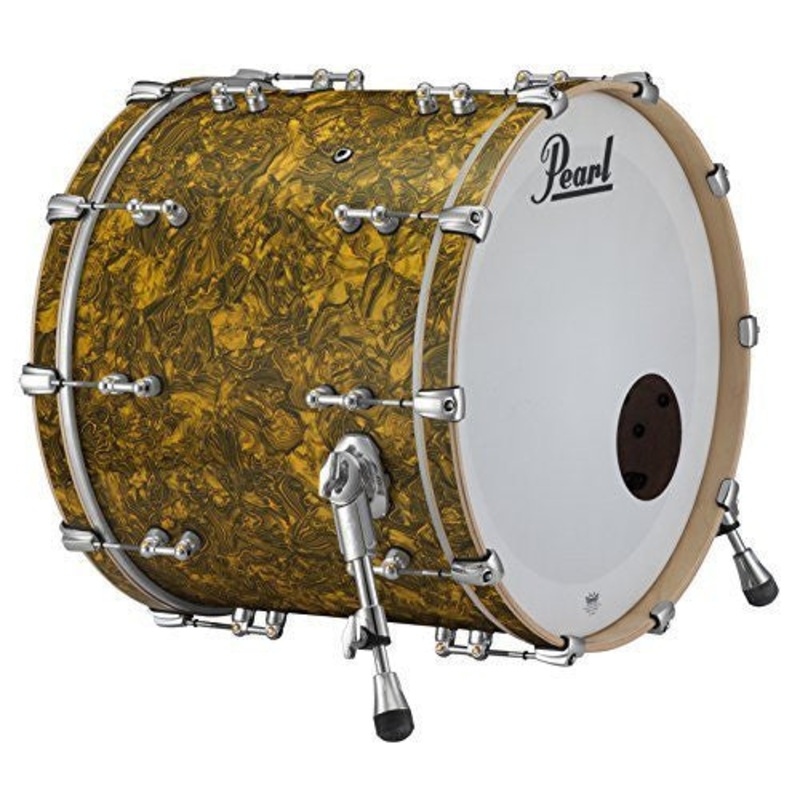 pearl-music-city-custom-pure-24-x16-bass-drum-w-o-mount-golden-yellow-abalone-rfp2416bx-c420 Pearl Music City Custom Pure 24"x16" Bass Drum w/o Mount, Golden Yellow Abalone (RFP2416BX/C420)