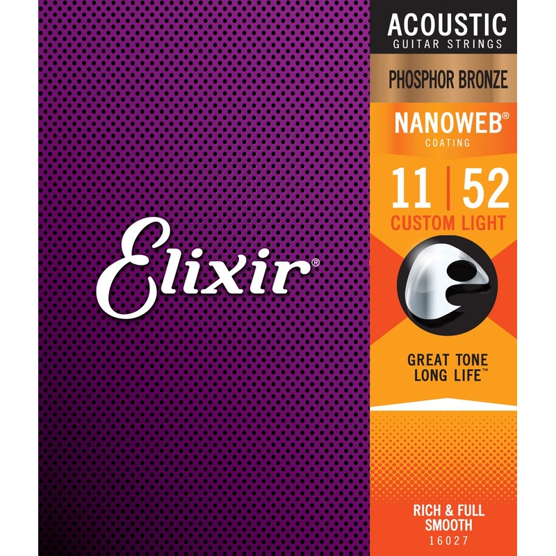 elixir-16027-nanoweb-phosphor-bronze-acoustic-guitar-strings-custom-light-11-52 Elixir 16027 Nanoweb Phosphor Bronze Acoustic Guitar Strings - Custom Light (11-52)