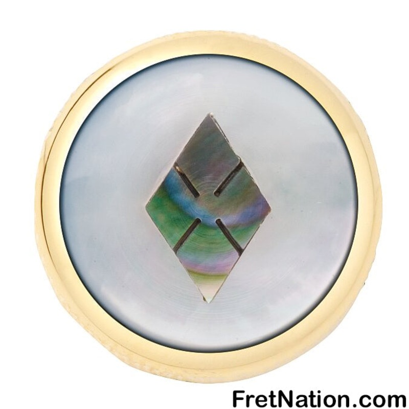 framus-warwick-potentiometer-dome-knob-snowflake-inlay-gold-sp-30416-gd-snowflk Framus & Warwick - Potentiometer Dome Knob, Snowflake, Inlay - Gold - SP 30416 GD SNOWFLK