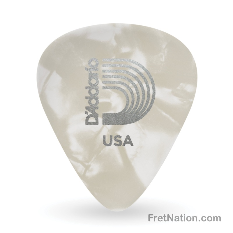 d-addario-classic-white-pearl-celluloid-guitar-picks-25-pack-heavy-1cwp6-25 D'Addario Classic White Pearl Celluloid Guitar Picks, 25 pack, Heavy - 1CWP6-25
