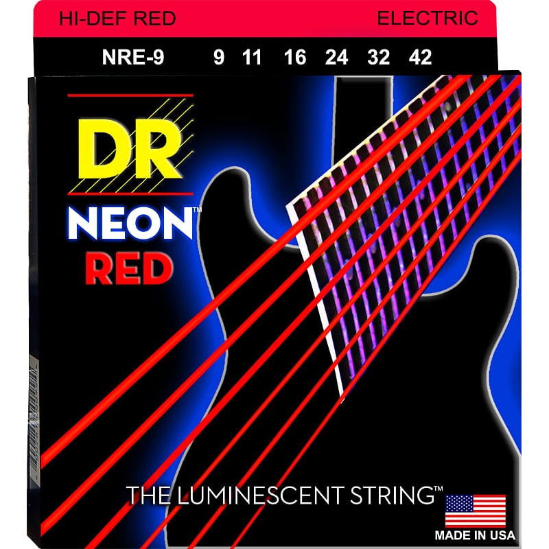 dr-nre-9-6-string-electric-guitar-strings-hi-def-red-neon-1-pack DR - NRE-9 - 6-String Electric Guitar Strings - Hi-Def Red Neon (1 Pack)