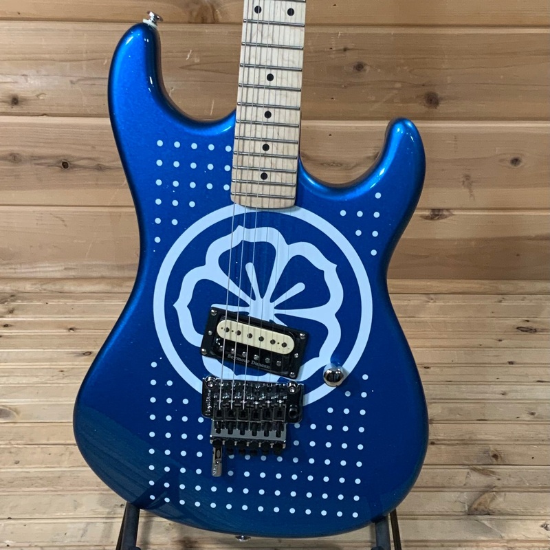 kramer-baretta-custom-graphics-white-lotus-electric-guitar-white-lotus-candy-blue Kramer Baretta Custom Graphics White Lotus Electric Guitar - White Lotus Candy Blue