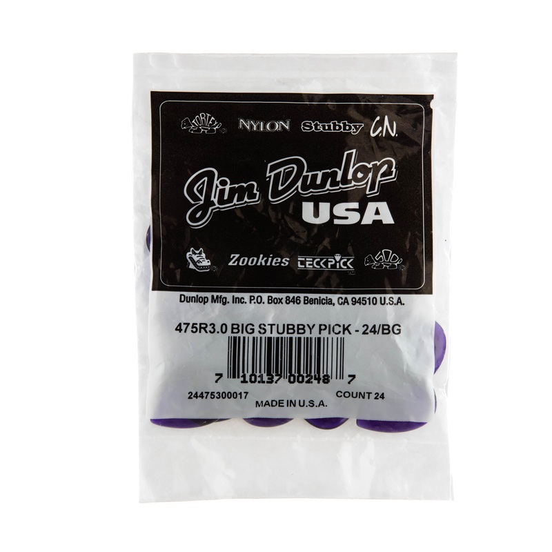 dunlop-big-stubby-3-0mm-guitar-pick-refill-bag-24-pack-475r300 DUNLOP BIG STUBBY 3.0mm GUITAR PICK REFILL BAG 24-PACK - 475R300