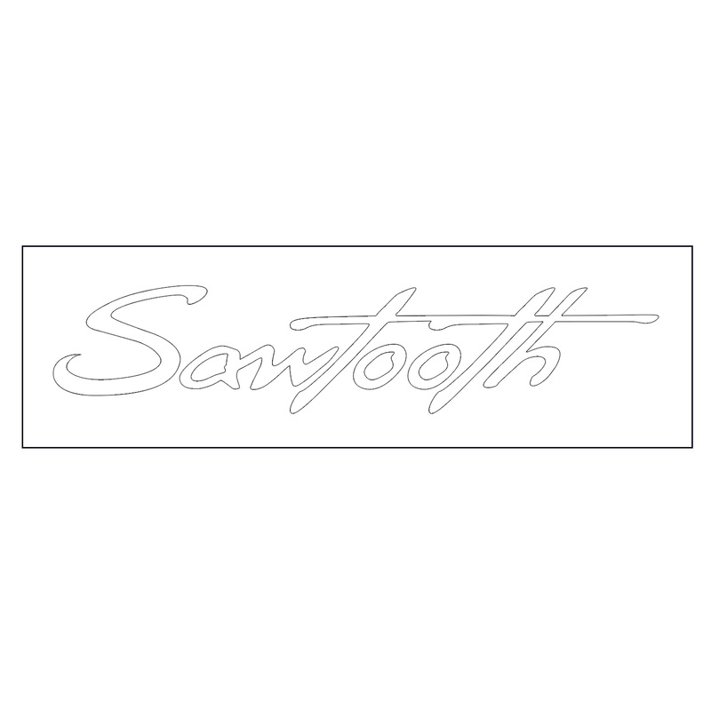 sawtooth-bass-drum-sticker-decal-logo-white-13-x-3 Sawtooth Bass Drum Sticker Decal Logo - White - 13" x 3"