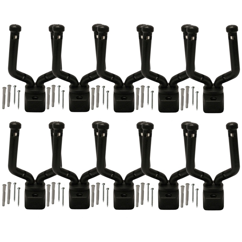chromacast-slim-line-guitar-wall-hanger-stand-for-guitar-bass-ukulele-violin-cello-mandolin-banjo-saxophone-trumpet-10-pack ChromaCast Slim Line Guitar Wall Hanger Stand for Guitar, Bass, Ukulele, Violin, Cello, Mandolin, Banjo, Saxophone, & Trumpet, 10 Pack