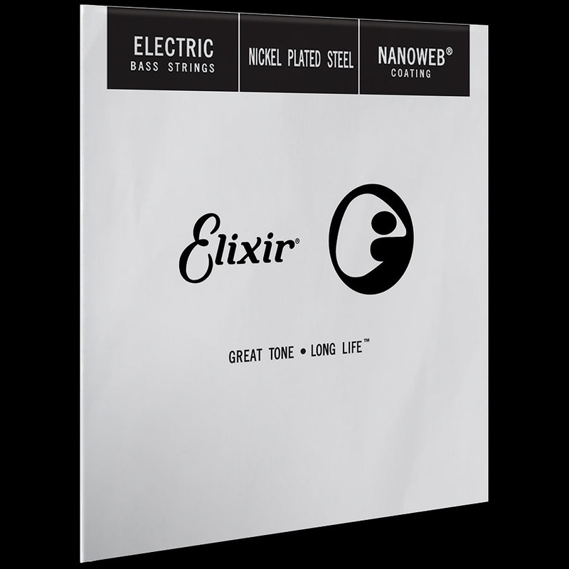 elixir-nanoweb-coated-nickel-plated-steel-bass-single-string-long-scale-085-15385 Elixir NANOWEB Coated Nickel Plated Steel Bass Single String Long Scale - .085 15385