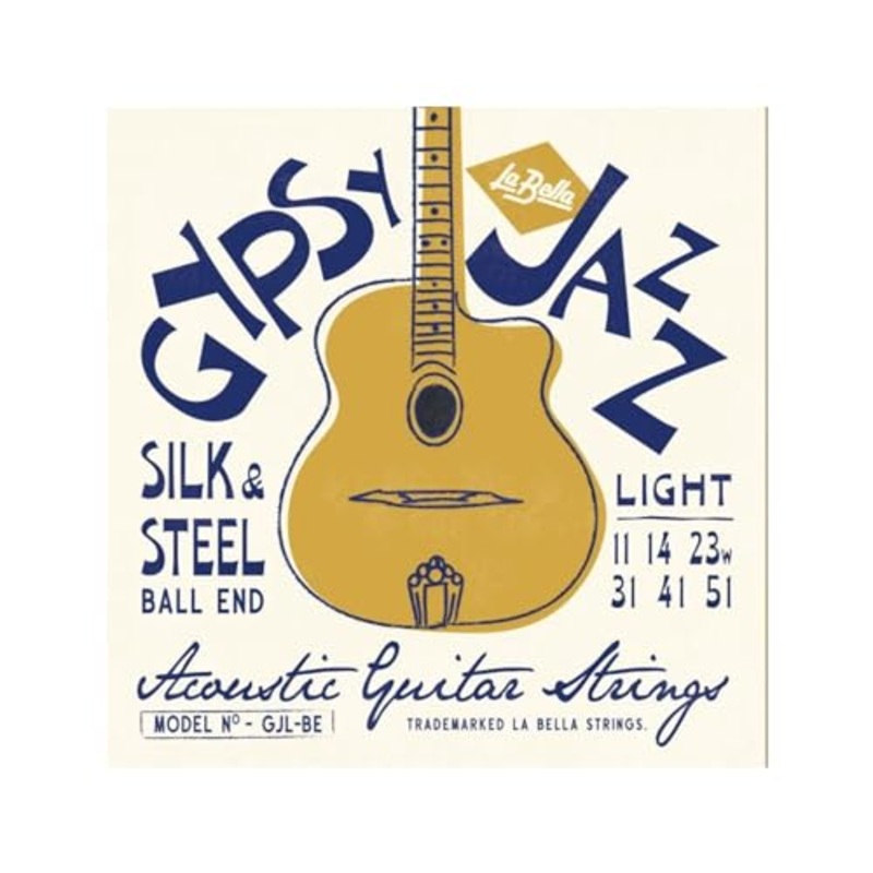 la-bella-gjm-be-gypsy-jazz-silk-steel-strings-light-ball-end La Bella GJM-BE Gypsy Jazz Silk & Steel Strings, Light Ball-End