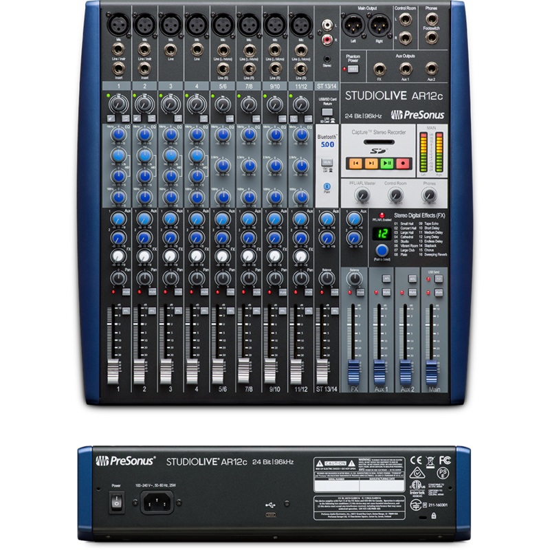 presonus-studiolive-ar12c-12-channel-usb-c-compatible-audio-interface-analog-mixer-stereo-sd-recorder Presonus StudioLive AR12c 12-channel USB-C Compatible Audio Interface / Analog Mixer / Stereo SD Recorder