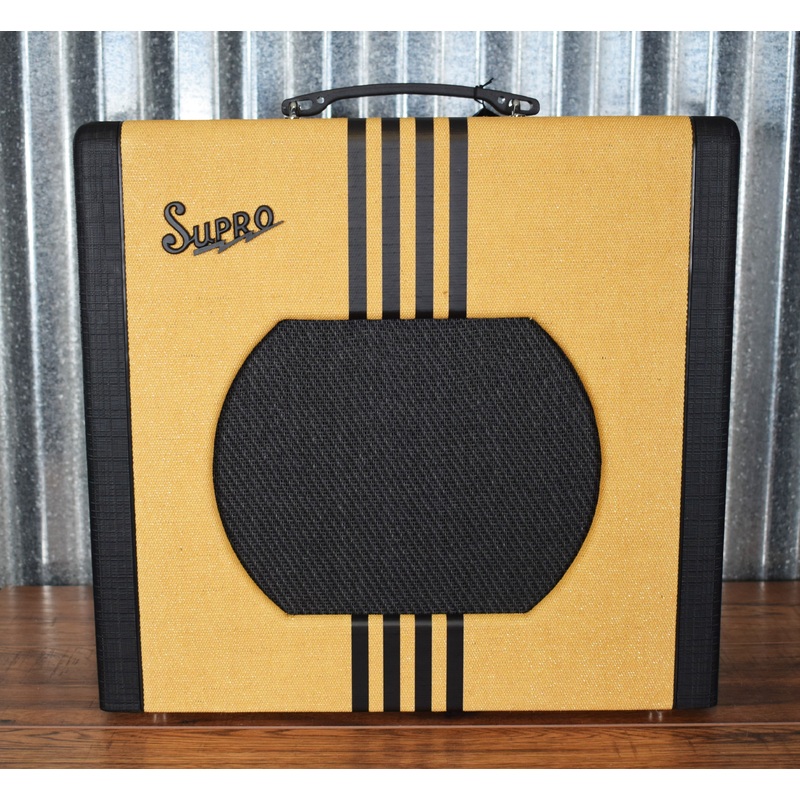 supro-delta-king-12-all-tube-15-watt-12-guitar-combo-amplifier-tweed-black-1822rtb Supro Delta King 12 All Tube 15 Watt 12" Guitar Combo Amplifier Tweed Black 1822RTB