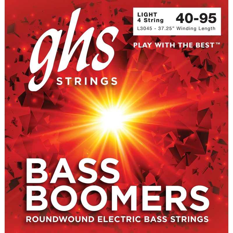 ghs-bass-boomers-nickel-wound-bass-string-set-long-scale-4-string-40-095-light-l3045 GHS Bass Boomers Nickel Wound Bass String Set Long Scale - 4-String 40-095 Light L3045