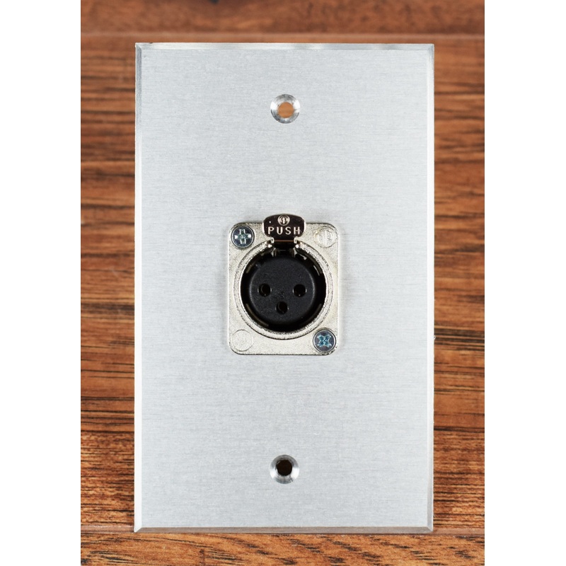 rapcohorizon-sp-1dfn-xlr-single-gang-wall-plate-with-1-neutrik-nc3fd-l-1-connector-aluminum RapcoHorizon SP-1DFN XLR Single Gang Wall Plate with 1 Neutrik NC3FD-L-1 Connector Aluminum