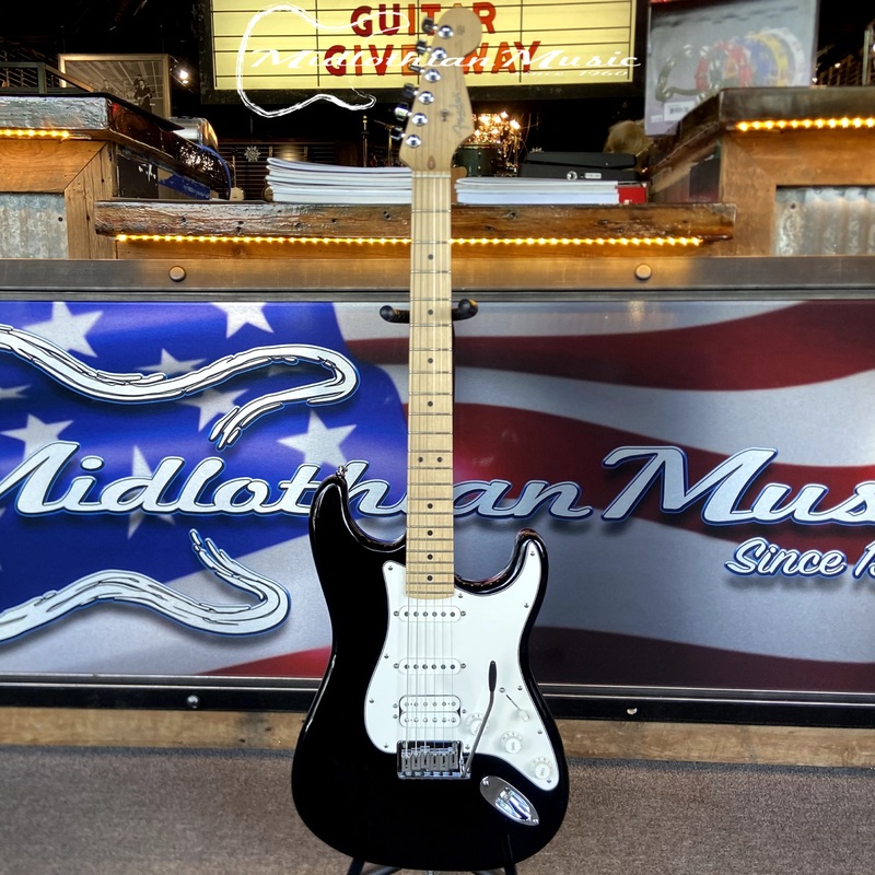 fender-usa-2004-stratocaster-standard-hss-black-finish-w-blue-fender-case-used Fender USA 2004 Stratocaster Standard HSS - Black Finish w/Blue Fender Case USED