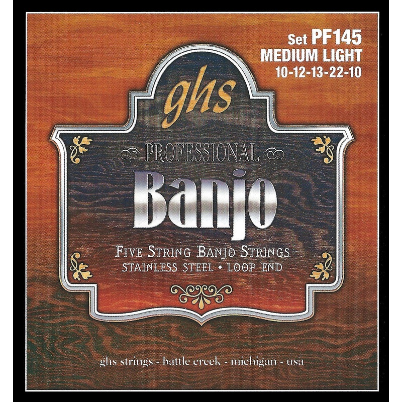 ghs-stainless-steel-banjo-05-string-set-10-10-medium-light-pf145 GHS Stainless Steel Banjo 05-String Set - 10-10 Medium Light PF145