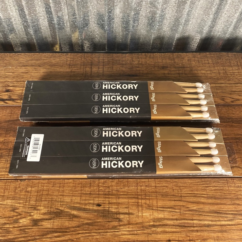 stagg-shv5bn-american-hickory-5b-nylon-tip-drum-sticks-12-pair Stagg SHV5BN American Hickory 5B Nylon Tip Drum Sticks 12 Pair