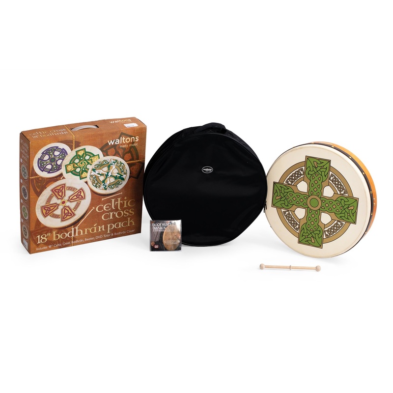percussion-plus-bodhran-18-cloghan-cross-with-bag-tipper-and-dvd-pp1117 Percussion Plus bodhran 18" Cloghan Cross with bag, tipper and DVD (PP1117)