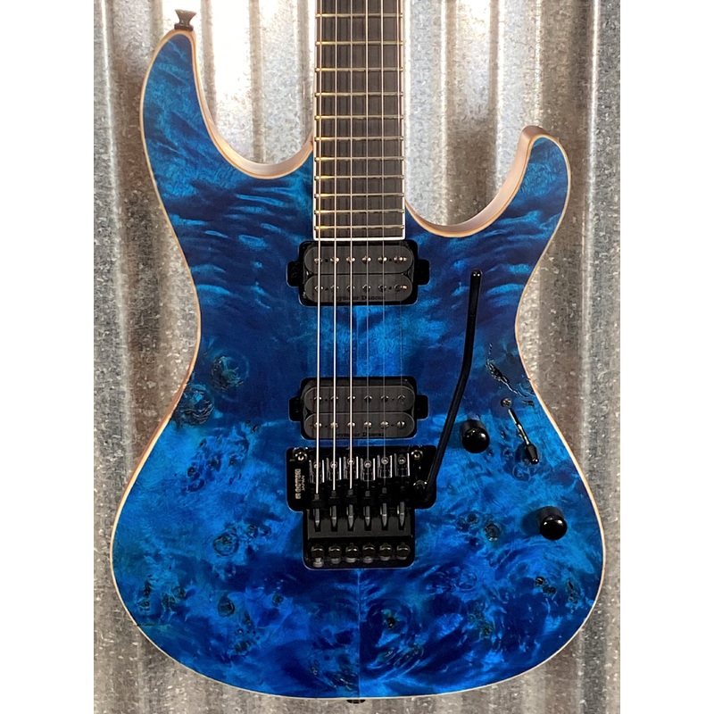 vola-ares-fr-bm-tribal-blue-burl-satin-guitar-case-3428 Vola Ares FR BM Tribal Blue Burl Satin Guitar & Case #3428