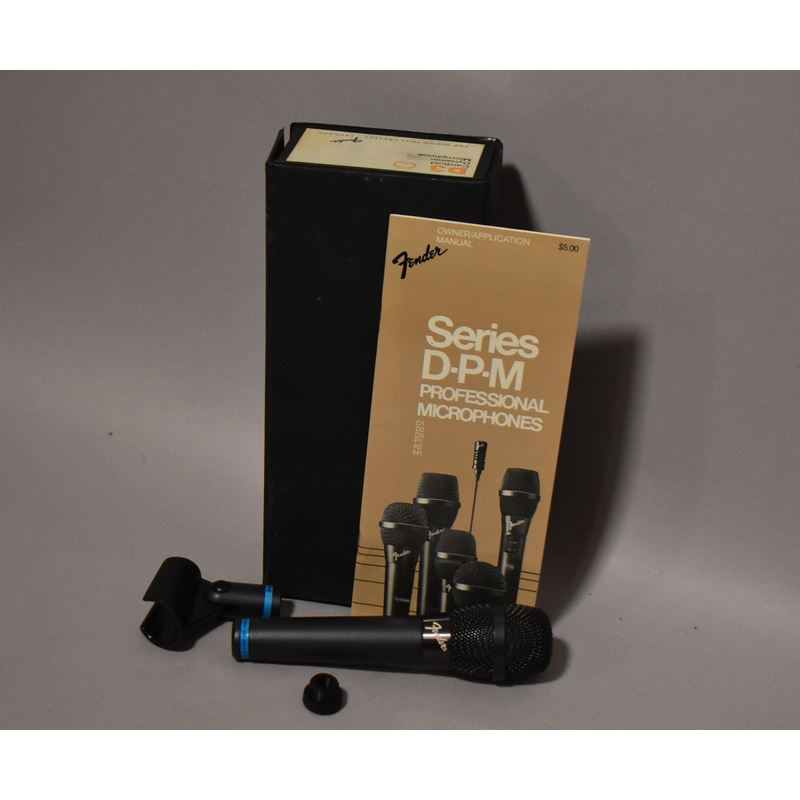 c-1980-s-fender-d3-cardioid-dynamic-microphone-d-p-m-series-w-box-clamp c.1980's Fender D3 Cardioid Dynamic Microphone D-P-M Series w/Box + Clamp
