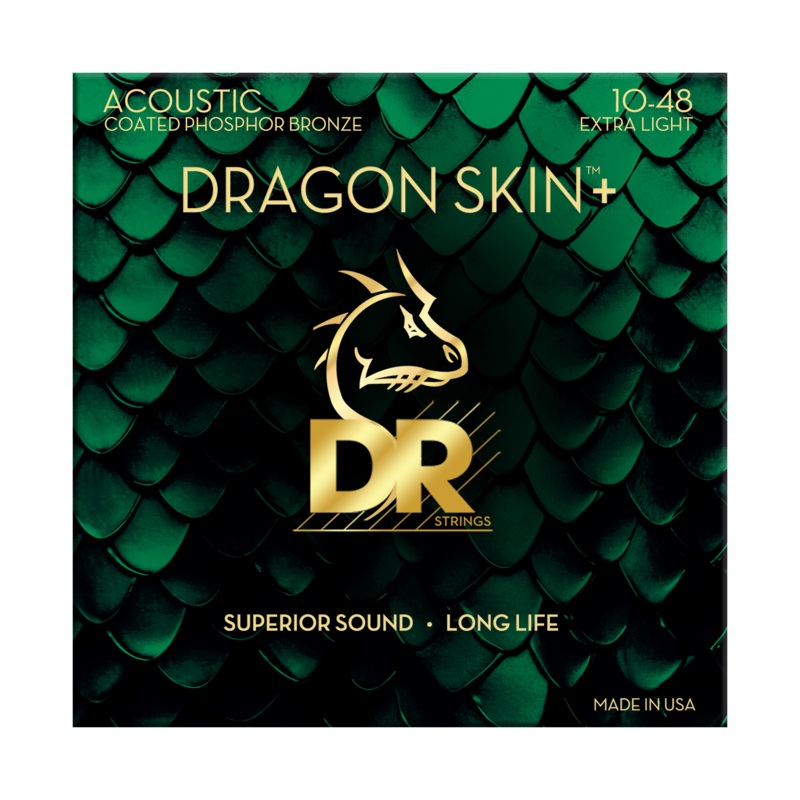 dr-dragon-skin-accurate-core-coated-phosphor-bronze-acoustic-guitar-string-set-10-48-extra-light-dap-10 DR DRAGON SKIN+ Accurate Core Coated Phosphor Bronze Acoustic Guitar String Set - 10-48 Extra Light DAP-10