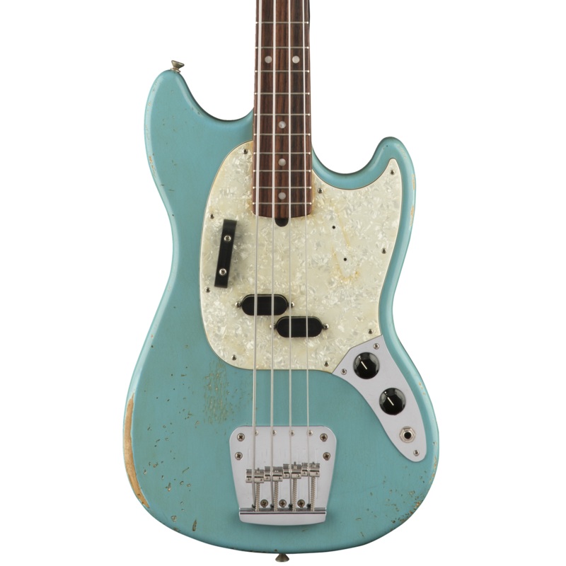 fender-jmj-road-worn-mustang-bass-rw-faded-daphne-blue Fender JMJ Road Worn Mustang Bass RW Faded Daphne Blue