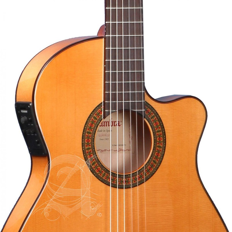 alhambra-3f-ct-ez-thinline-cutaway-flamenco-guitar Alhambra 3F CT EZ Thinline Cutaway Flamenco Guitar