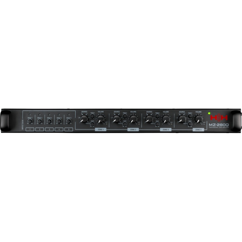 hh-mz-280q-4-zone-amplifier-4x-280w-rms-70-100v-4-rack-mountable-with-eq-remote-control HH MZ-280Q 4-Zone Amplifier 4x 280W RMS, 70/100V & 4, Rack-Mountable with EQ & Remote Control